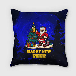 Подушка квадратная С новым пивом, новогодний, цвет: 3D-принт