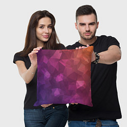 Подушка квадратная Разноцветные полигоны, цвет: 3D-принт — фото 2