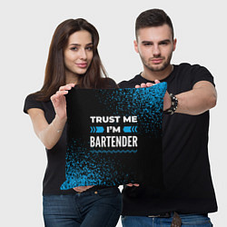 Подушка квадратная Trust me Im bartender dark, цвет: 3D-принт — фото 2