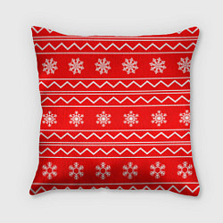 Подушка квадратная Winter snowflakes, цвет: 3D-принт