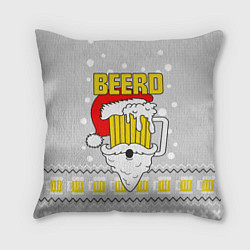 Подушка квадратная Свитер с пивом beerd