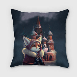 Подушка квадратная Лиса на Красной площади, цвет: 3D-принт