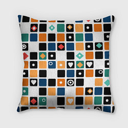 Подушка квадратная Разноцветный геометрический узор Мозаика, цвет: 3D-принт