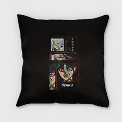 Подушка квадратная Доктор Стоун аниме, цвет: 3D-принт