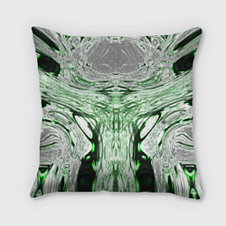Подушка квадратная Зеленый узор, цвет: 3D-принт