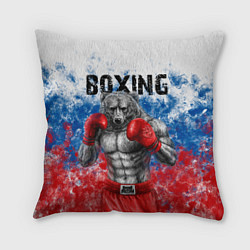 Подушка квадратная Бокс - Россия, цвет: 3D-принт