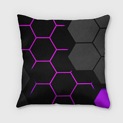 Подушка квадратная Крупные неоновые соты, цвет: 3D-принт