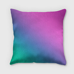 Подушка квадратная Розовый с бирюзовым и синим градиент, цвет: 3D-принт