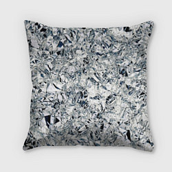Подушка квадратная Сверкающие кристаллы серебра, цвет: 3D-принт