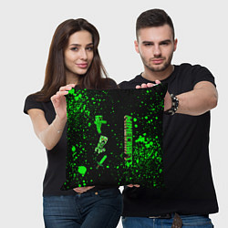 Подушка квадратная Minecraft - разный крипер, цвет: 3D-принт — фото 2