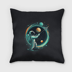 Подушка квадратная Космонавт в космосе, цвет: 3D-принт