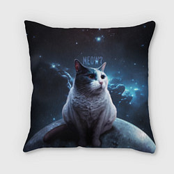 Подушка квадратная Мемный кот в космосе