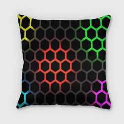 Подушка квадратная Gradient hexagon genshin