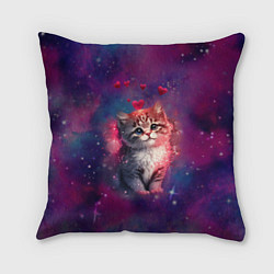 Подушка квадратная Космически котенок