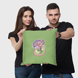Подушка квадратная Женская рука держит цветы, цвет: 3D-принт — фото 2