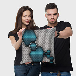 Подушка квадратная Cyber texture abstraction, цвет: 3D-принт — фото 2