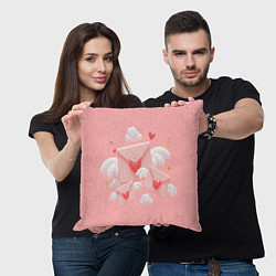 Подушка квадратная Валентинки, цвет: 3D-принт — фото 2