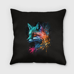 Подушка квадратная Неоновая лисичка, цвет: 3D-принт