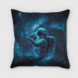 Подушка квадратная An astronaut in blue space, цвет: 3D-принт