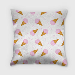 Подушка квадратная Мороженое в жаркий день, цвет: 3D-принт