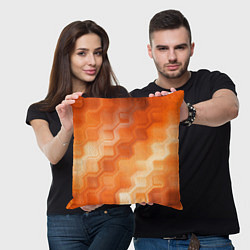 Подушка квадратная Золотисто-оранжевый туманный паттерн, цвет: 3D-принт — фото 2