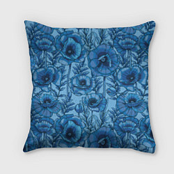 Подушка квадратная Синие цветы