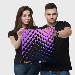 Подушка квадратная Шестиугольники волны, цвет: 3D-принт — фото 2