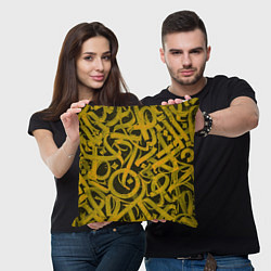 Подушка квадратная Gold Calligraphic, цвет: 3D-принт — фото 2