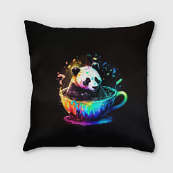 Подушка квадратная Панда в кружке, цвет: 3D-принт