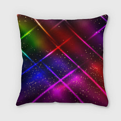 Подушка квадратная Неоновая решетка, цвет: 3D-принт