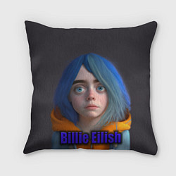 Подушка квадратная Портрет Билли Айлиш в исполнении нейросети, цвет: 3D-принт