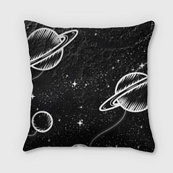 Подушка квадратная Черно-белый Сатурн