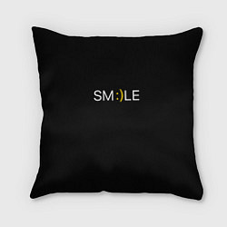 Подушка квадратная Надпись smile, цвет: 3D-принт