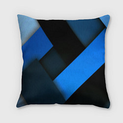 Подушка квадратная Геометрия синие полосы