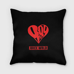 Подушка квадратная Juice WRLD - heart, цвет: 3D-принт