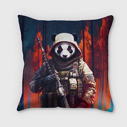 Подушка квадратная Медведь панда солдат