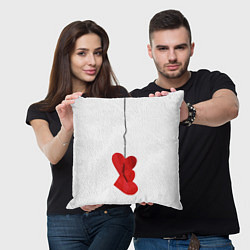 Подушка квадратная Сердца валентинки, цвет: 3D-принт — фото 2