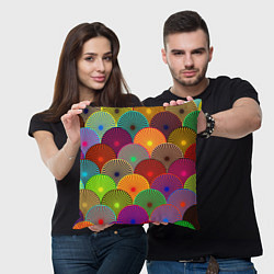Подушка квадратная Multicolored circles, цвет: 3D-принт — фото 2