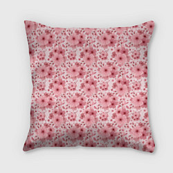 Подушка квадратная Розовые цветы узор