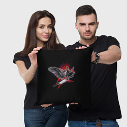 Подушка квадратная Тату машинка арт, цвет: 3D-принт — фото 2