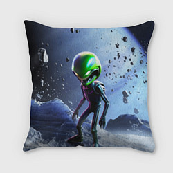 Подушка квадратная Alien during a space storm