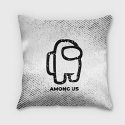 Подушка квадратная Among Us с потертостями на светлом фоне