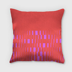 Подушка квадратная Паттерн со штрихами розовый, цвет: 3D-принт