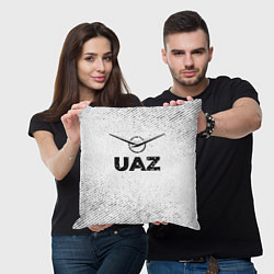 Подушка квадратная UAZ с потертостями на светлом фоне, цвет: 3D-принт — фото 2
