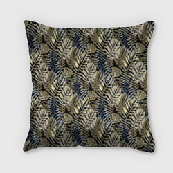 Подушка квадратная Оливковый тропический узор, цвет: 3D-принт