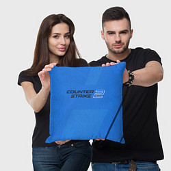 Подушка квадратная Counter Strike 2 с логотипом, цвет: 3D-принт — фото 2