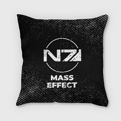 Подушка квадратная Mass Effect с потертостями на темном фоне