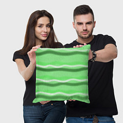 Подушка квадратная Зеленые волны, цвет: 3D-принт — фото 2