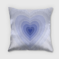 Подушка квадратная Голубое сердце градиент