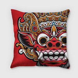 Подушка квадратная Barong - Bali - tattoo, цвет: 3D-принт